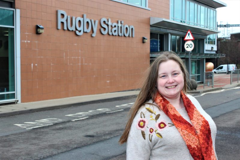 Sarah Feeney at Rugby Rail Station in Benn Division