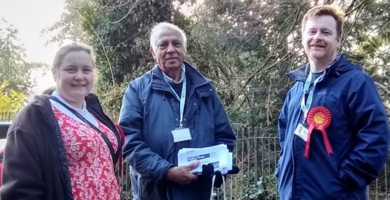 Jim Ellis, Sarah Feeney and Ram Srivastava on a community walk